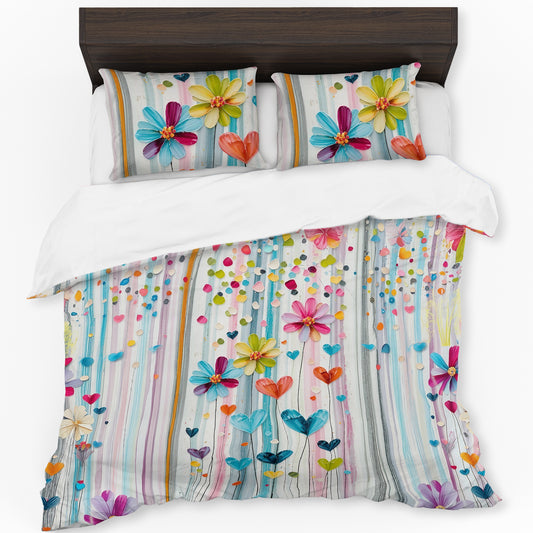 Subtle Field Flowers Duvet Cover Set