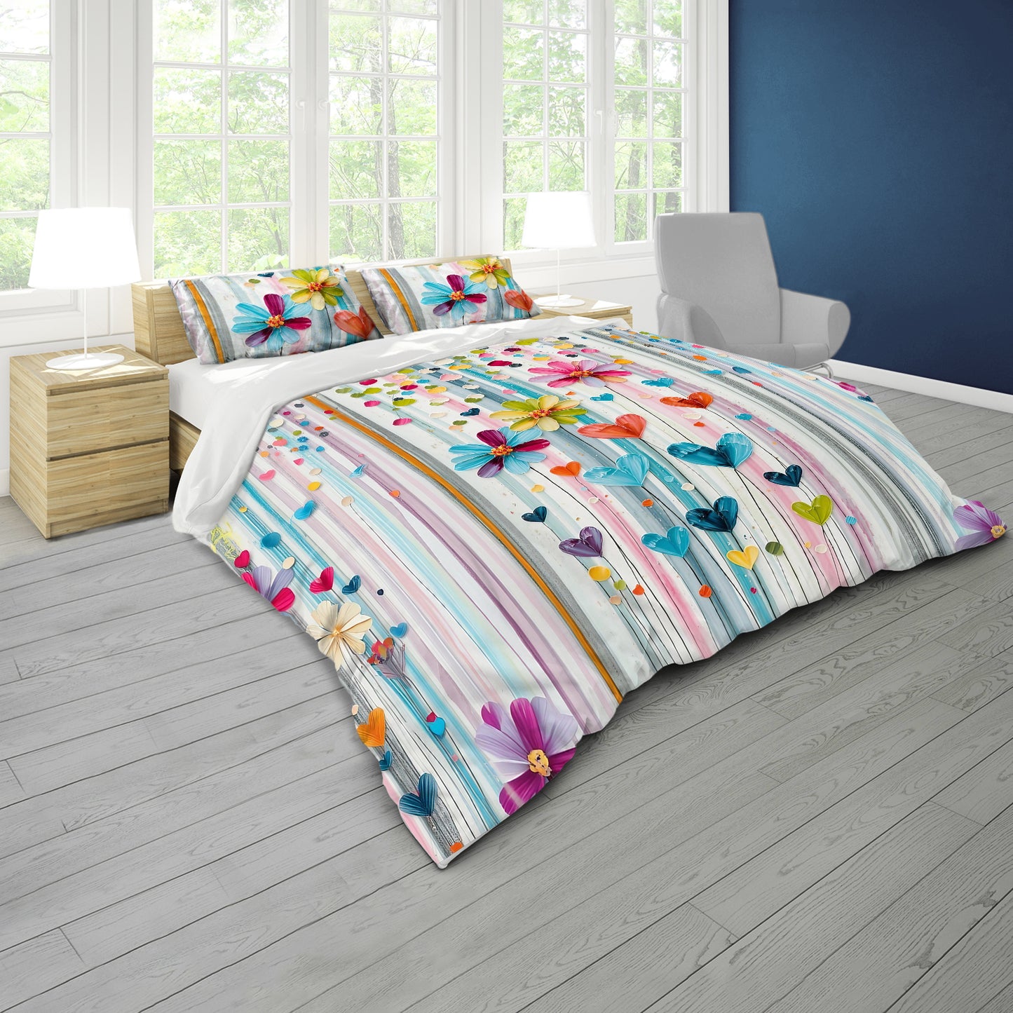 Subtle Field Flowers Duvet Cover Set