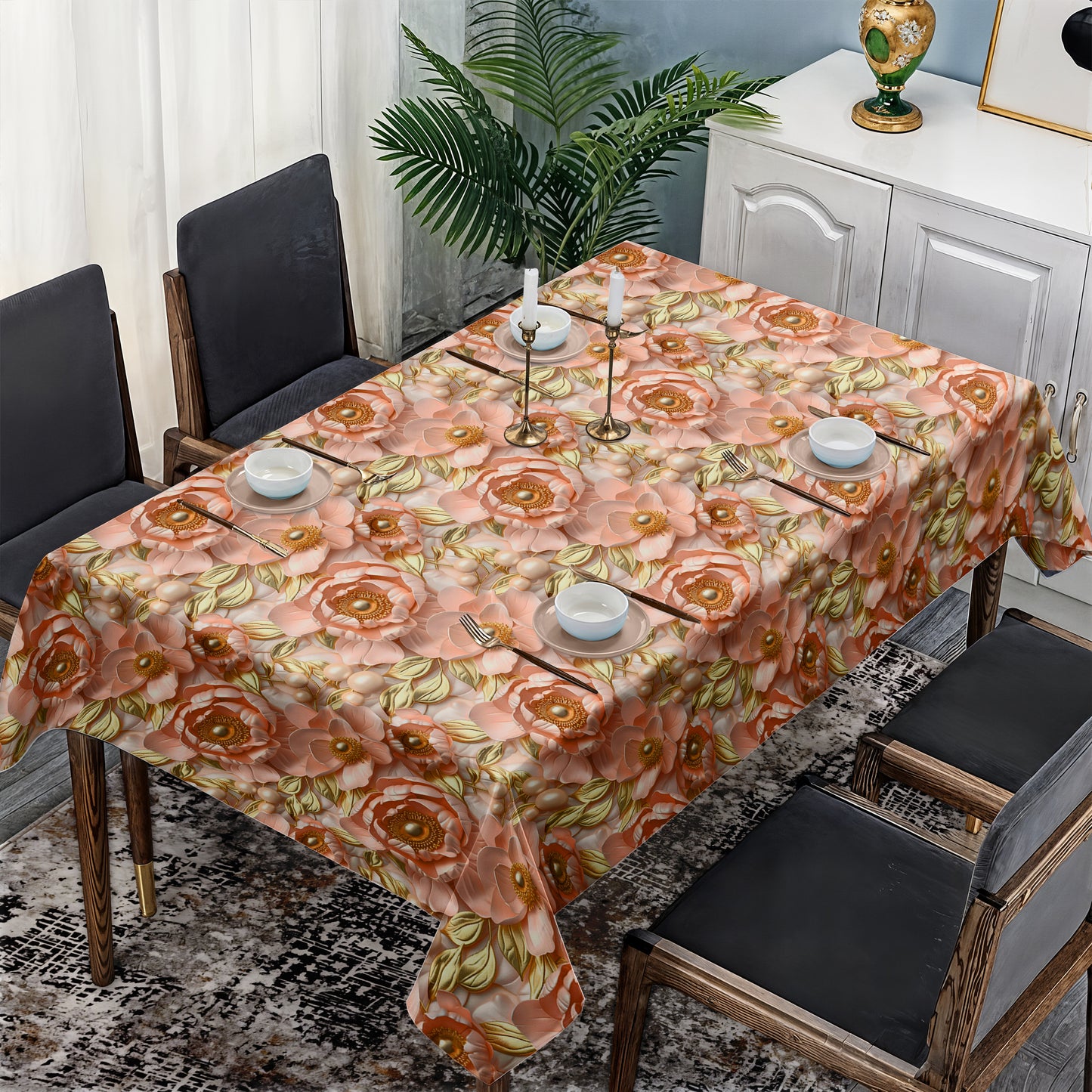 Subtle Peach Rectangle Tablecloth
