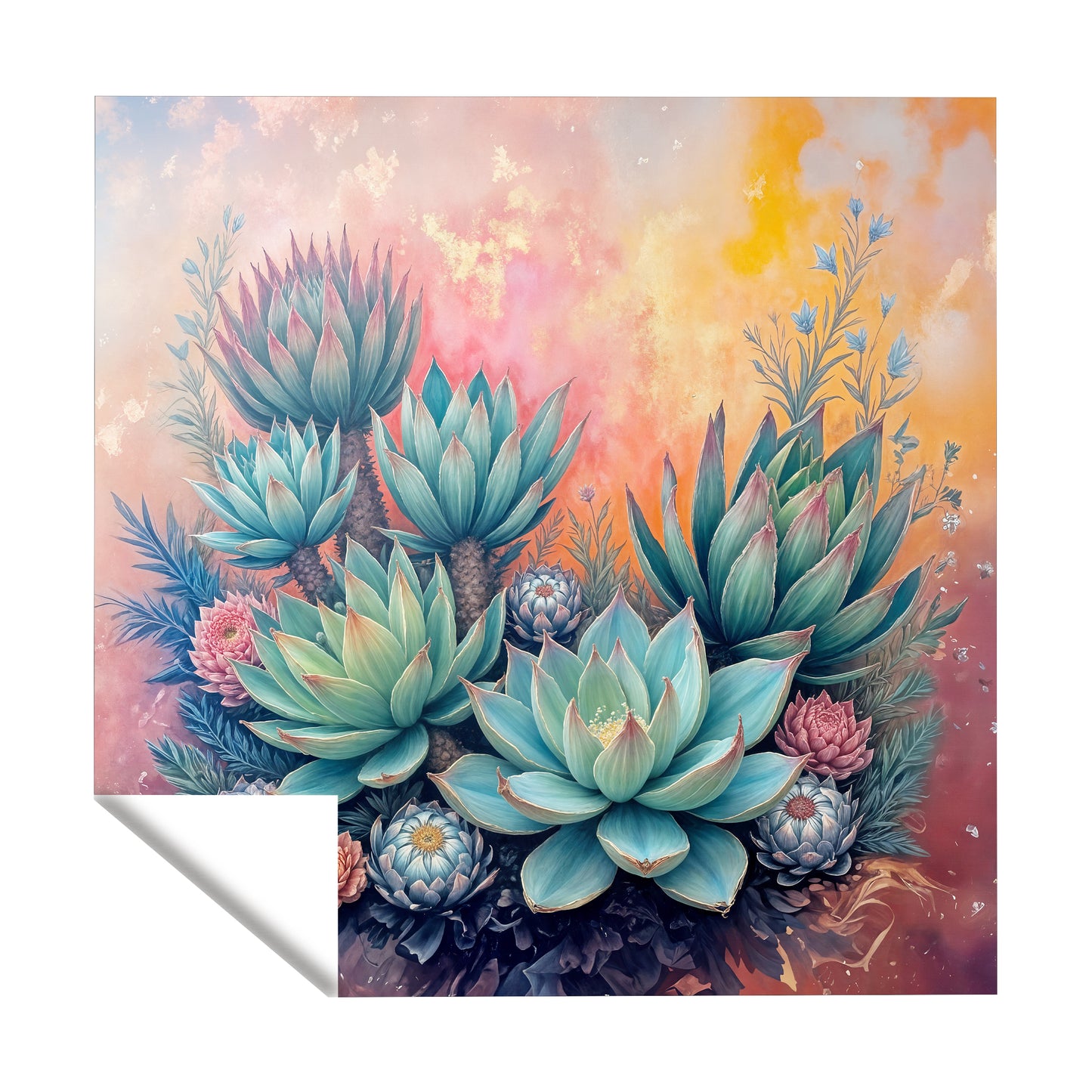 Succulent Mirage Square Tablecloth