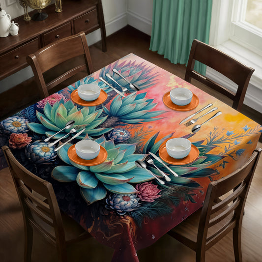 Succulent Mirage Square Tablecloth