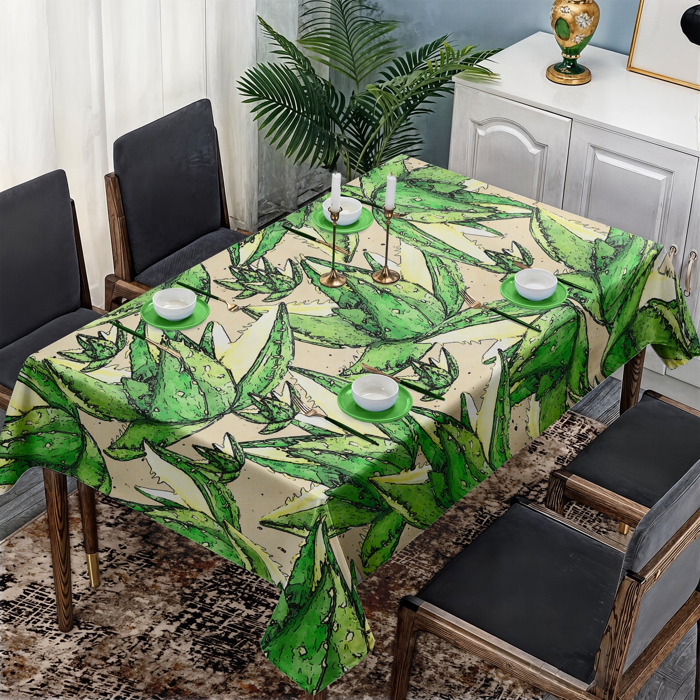 Succulent Rectangle Tablecloth By Mark Van Vuuren