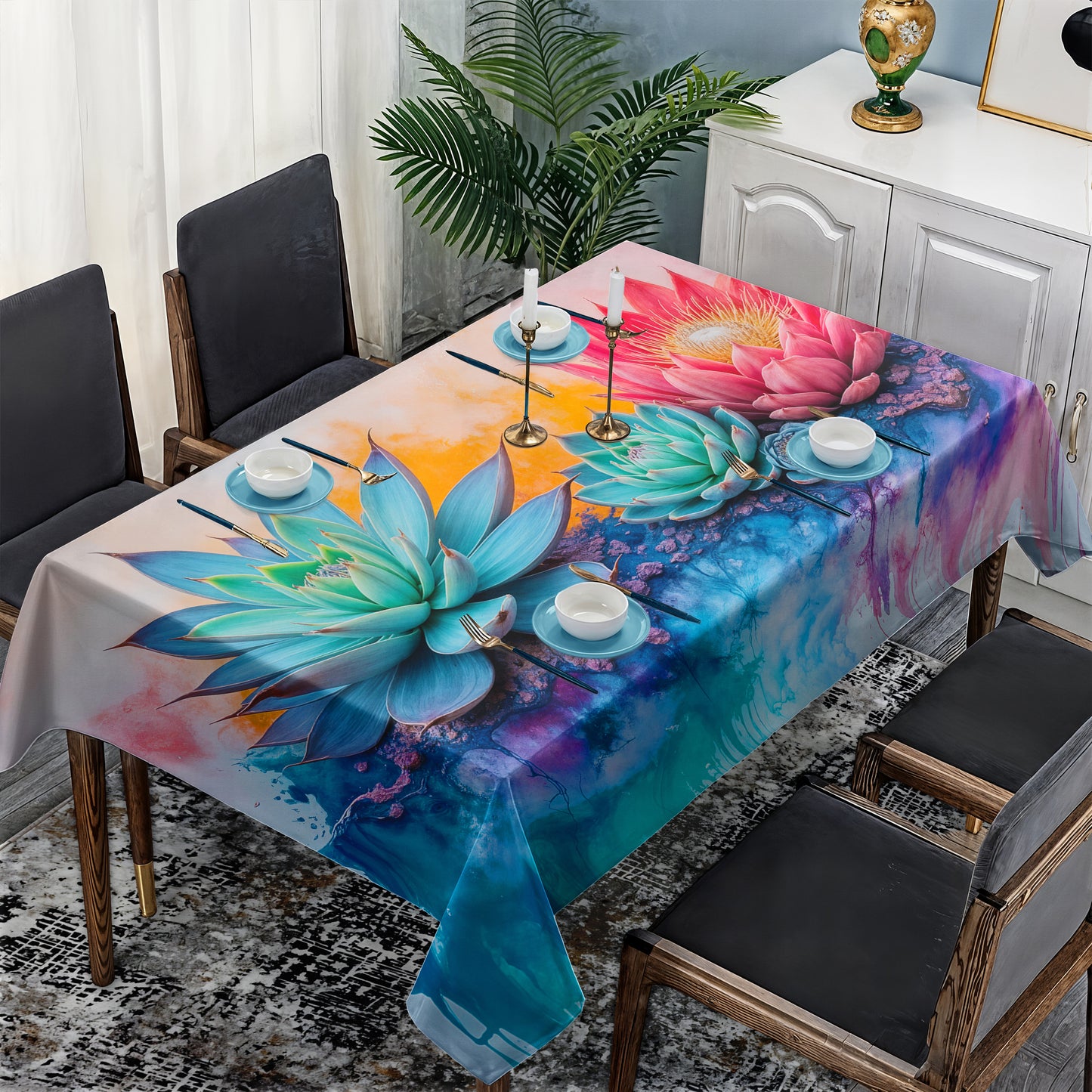 Succulent & Protea Radiance Rectangle Tablecloth