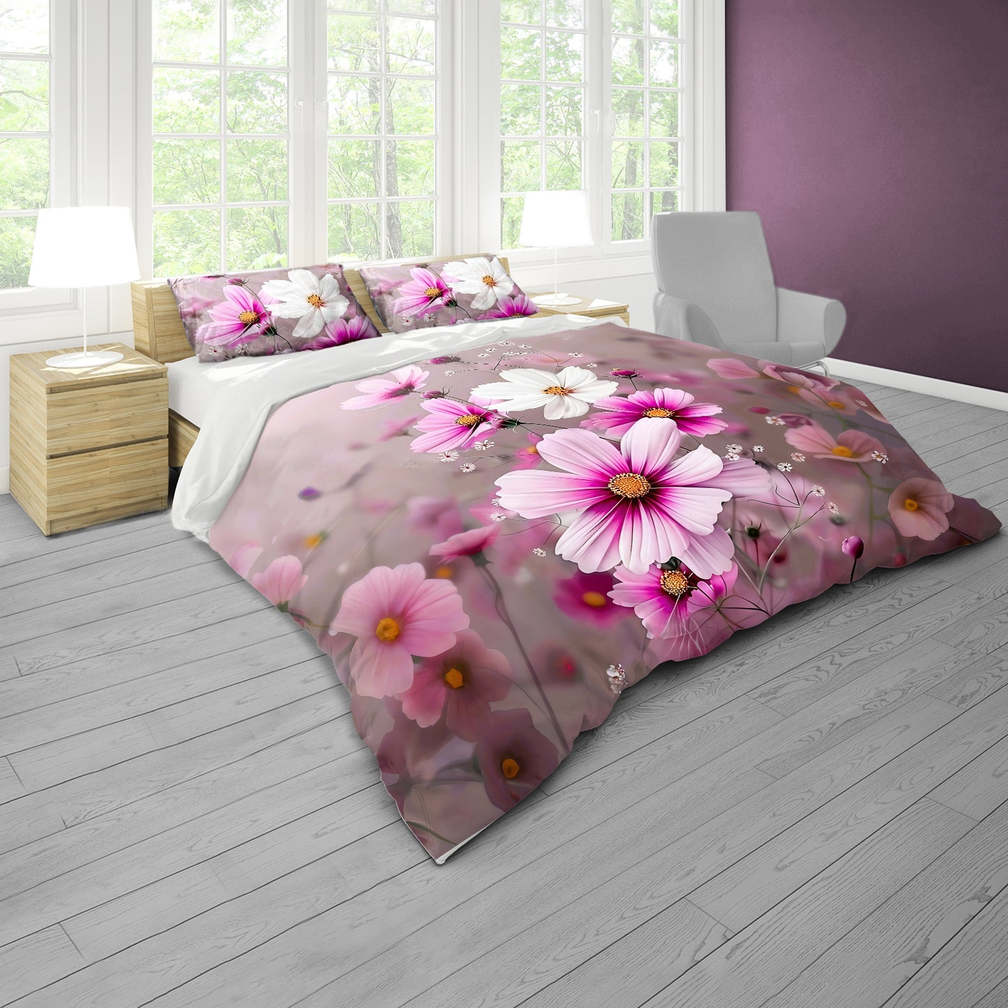 Sugar Pink Blossom  Duvet Cover Set