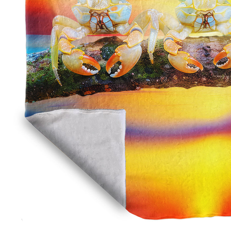 Summer Crab Light Weight Fleece Blanket