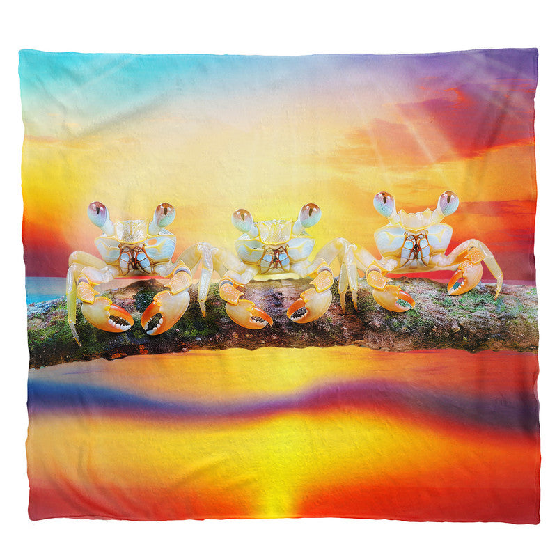 Summer Crab Light Weight Fleece Blanket