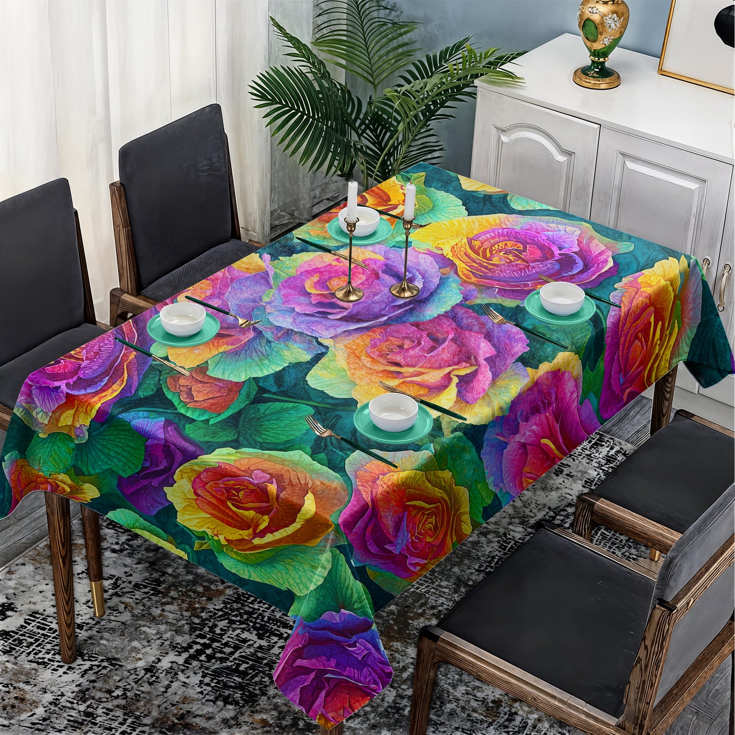 Summer Flowers Rectangle Tablecloth
