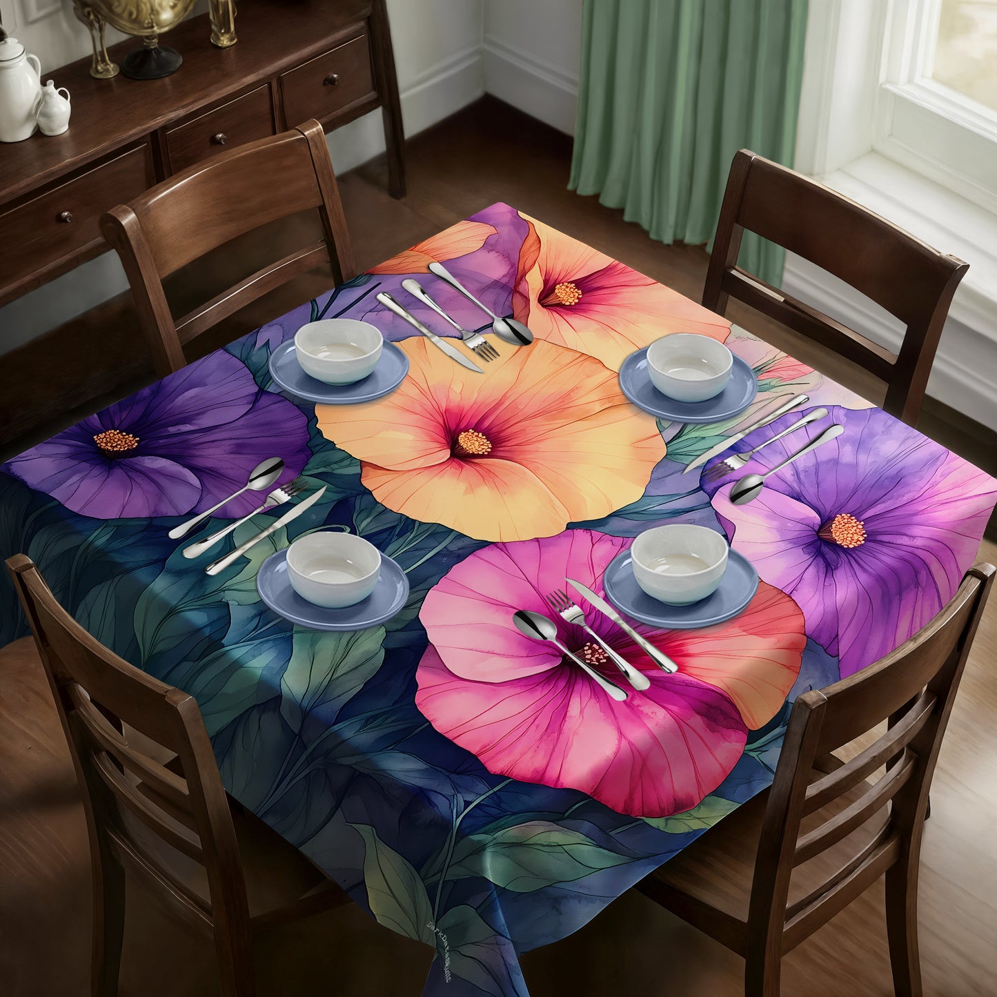 Summer Flowers Square Tablecloth by Wikus Schalkwyk