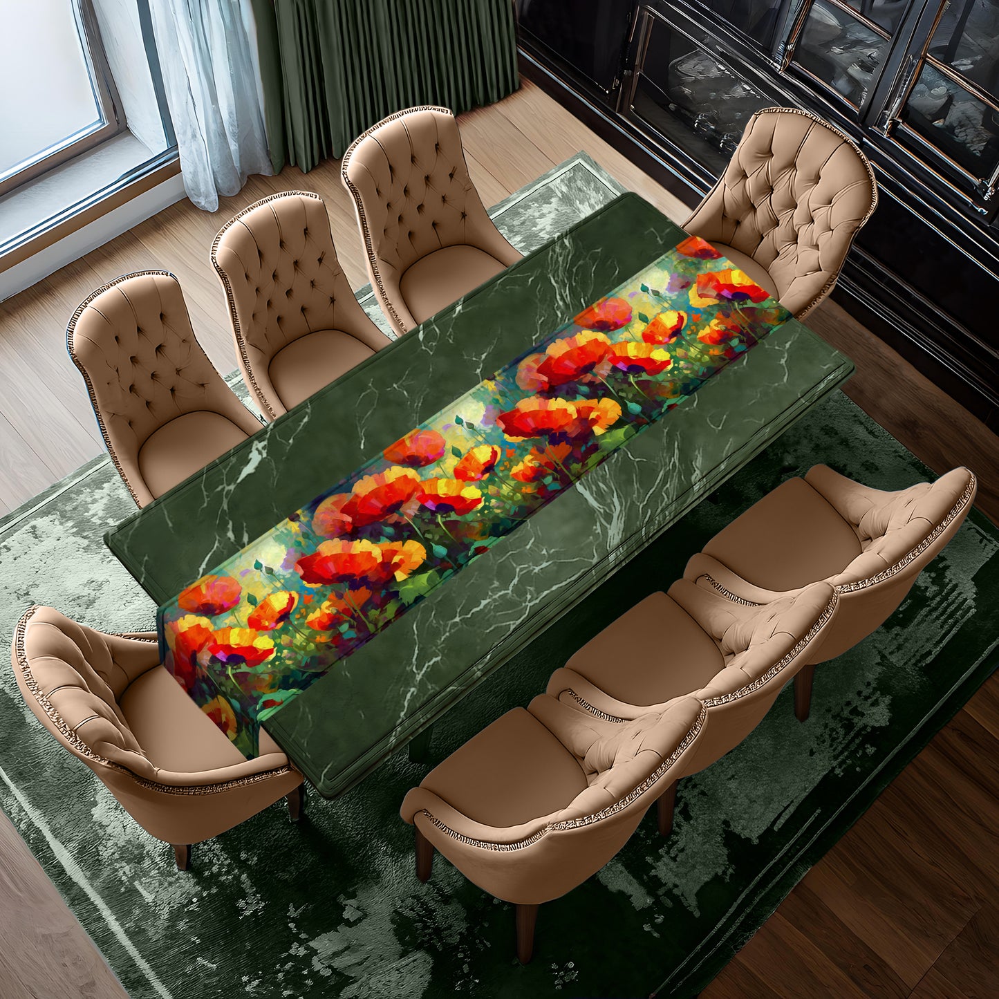 Summer Poppies Table Runner