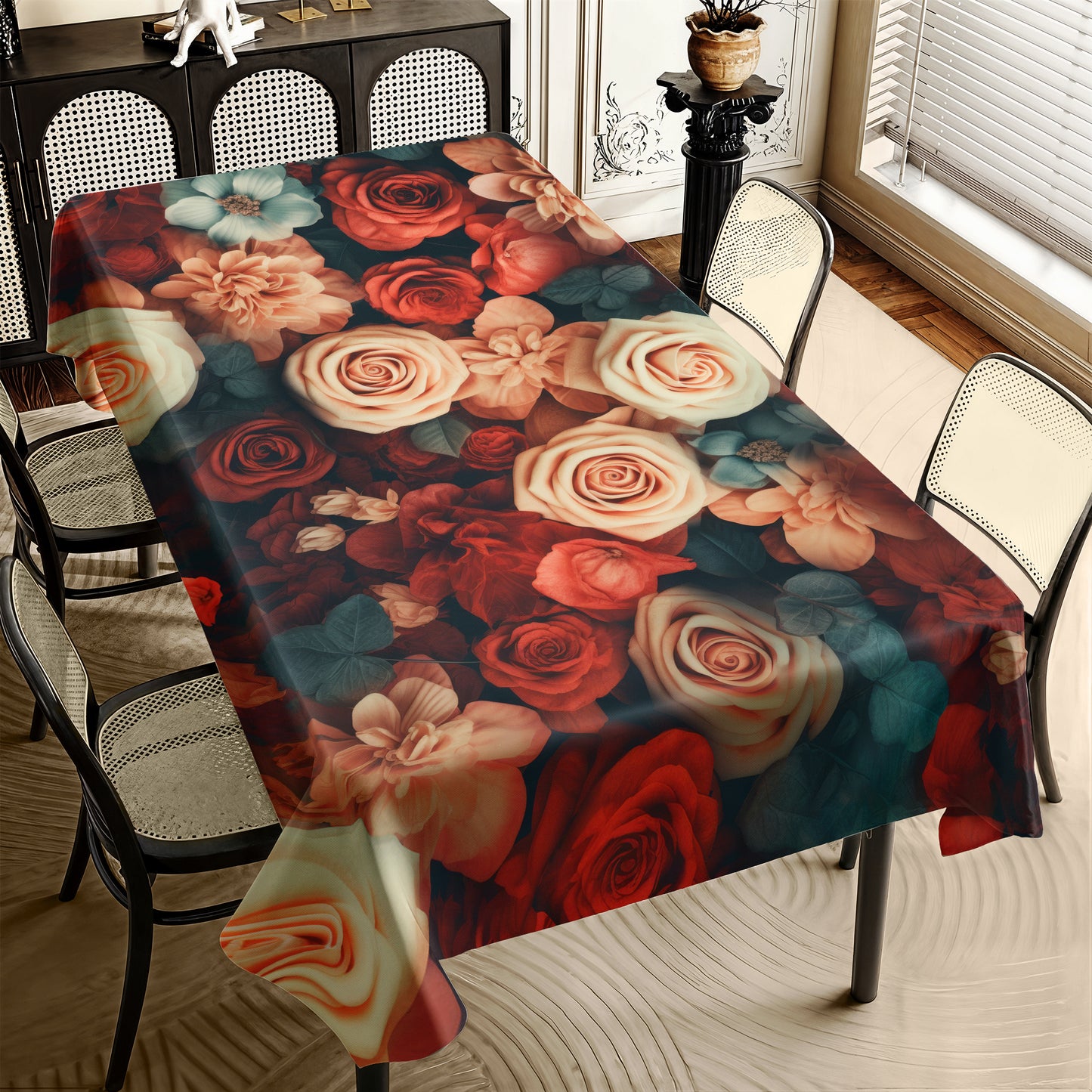 Summer Roses Rectangle Tablecloth