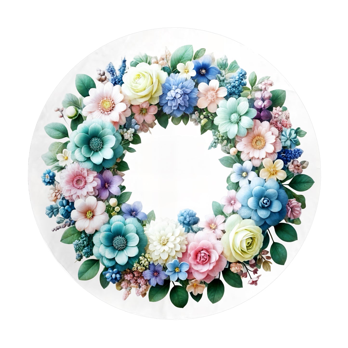 Summer Wreath  Round Tablecloth