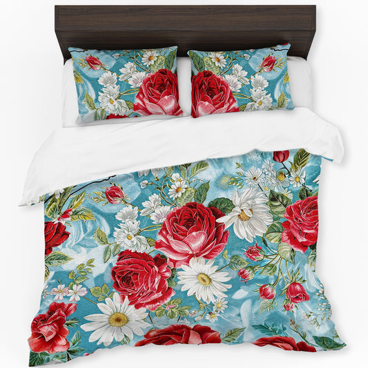 Summer in Soft Blue Duvet Cover Set