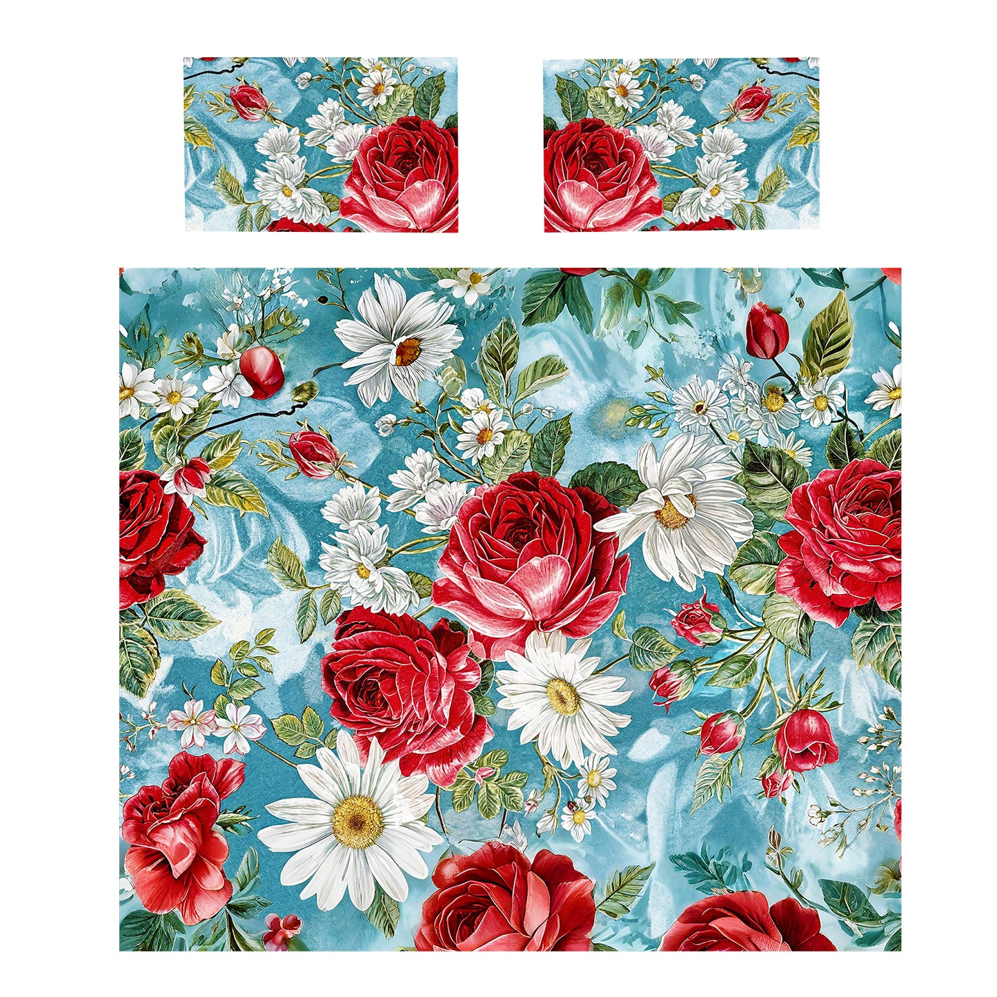 Summer in Soft Blue Duvet Cover Set