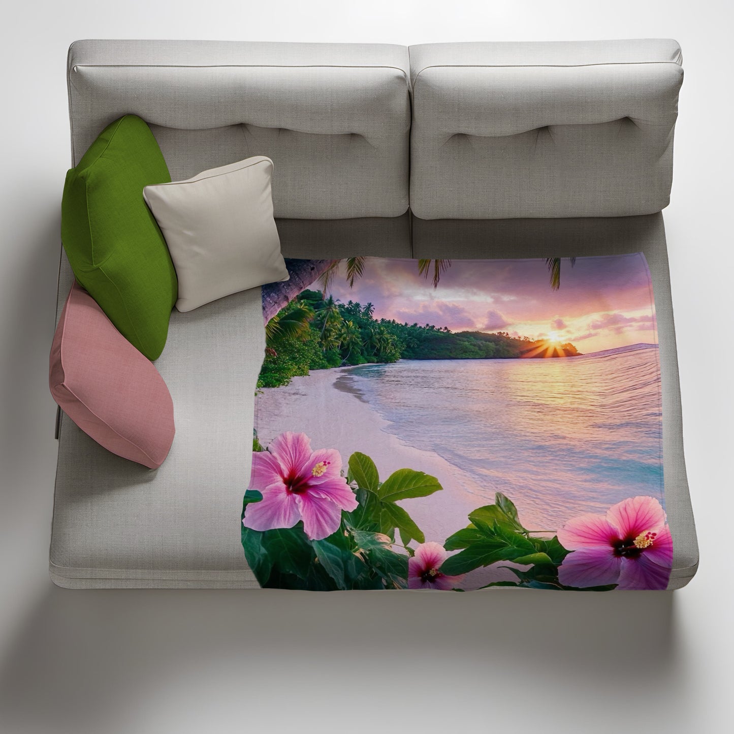 Sun and Sea Light Weight Fleece Blanket