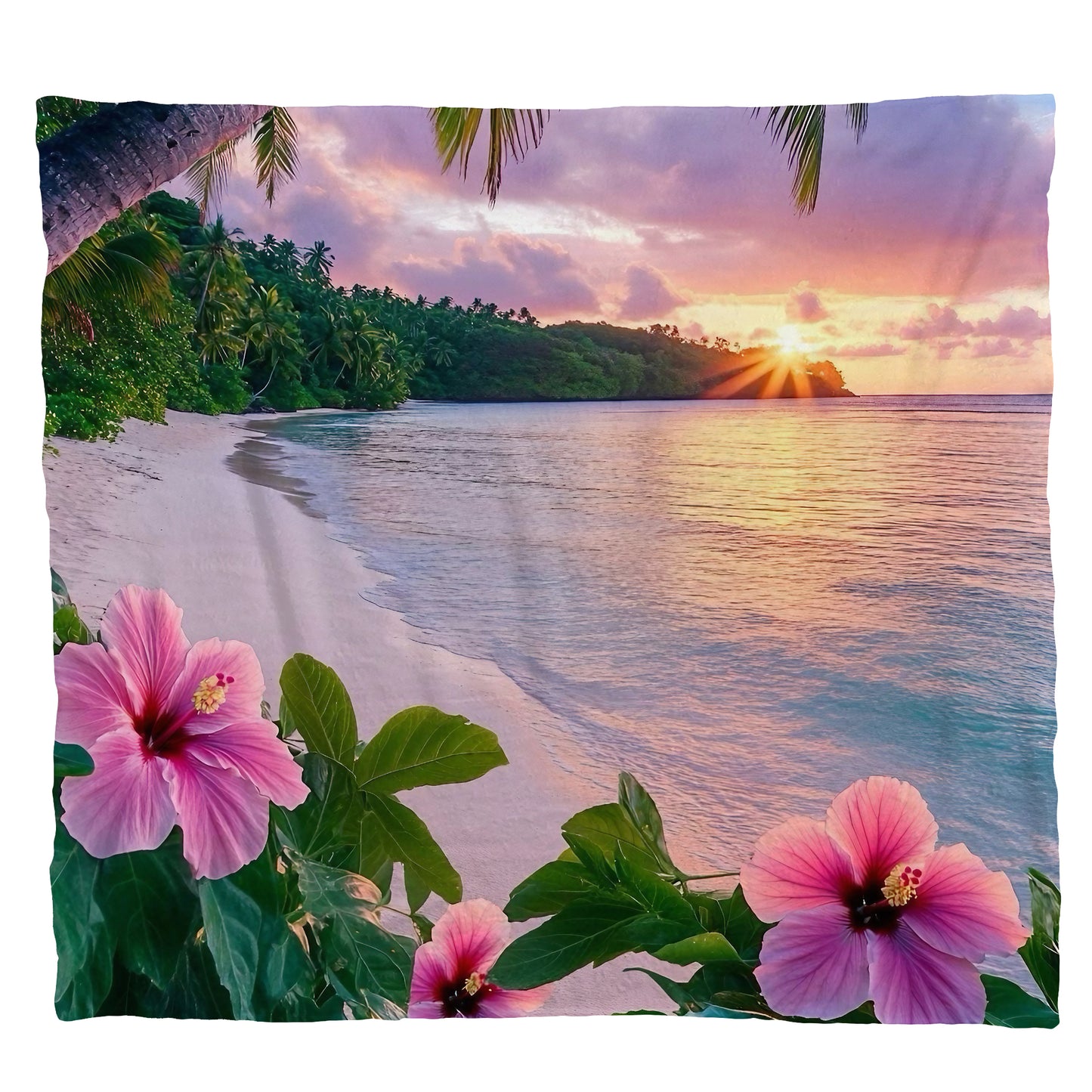 Sun and Sea Light Weight Fleece Blanket