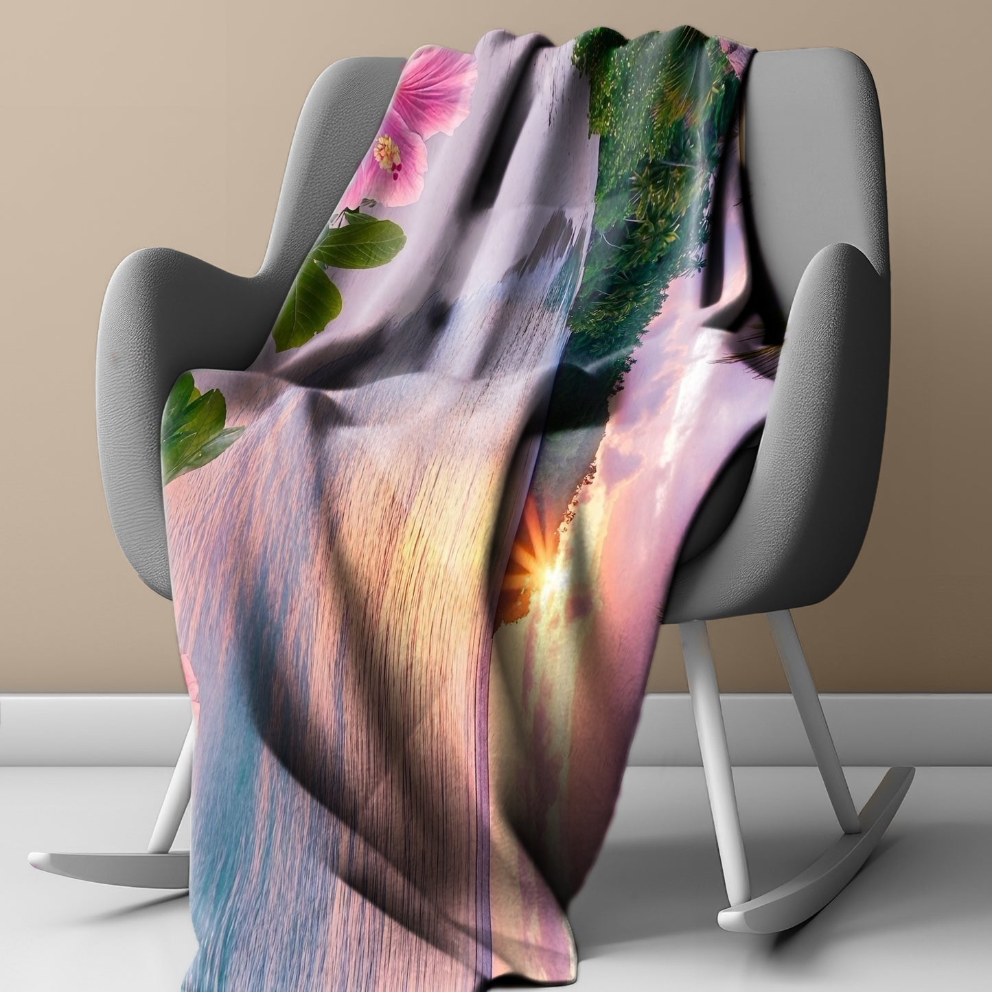 Sun and Sea Light Weight Fleece Blanket