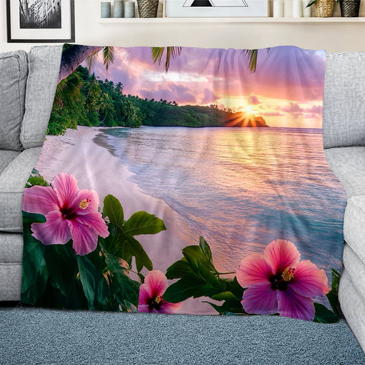 Sun and Sea Light Weight Fleece Blanket