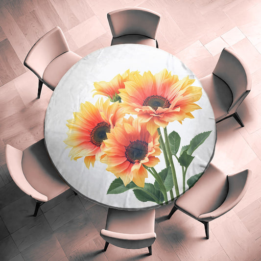Sunflower Round Tablecloth by Wikus Schalkwyk