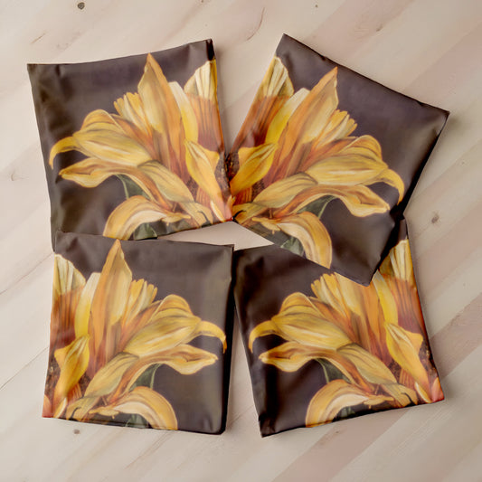 Sunflower Petals Luxury Scatter Covers By Cherylin Louw (Set of 4)