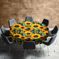 Sunflowers In Full Bloom Round Tablecloth