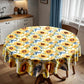 Sunflowers on White Background Round Tablecloth