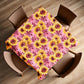 Sunflowers on Burgendy Square Tablecloth