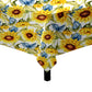Sunflowers on White Square Tablecloth