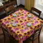 Sunflowers on Burgendy Square Tablecloth