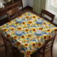 Sunflowers on White Square Tablecloth