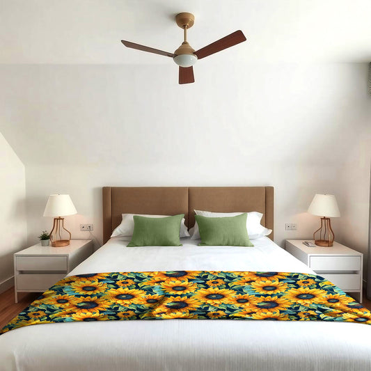 Sunny Fields Sunflower Light Bed Throw