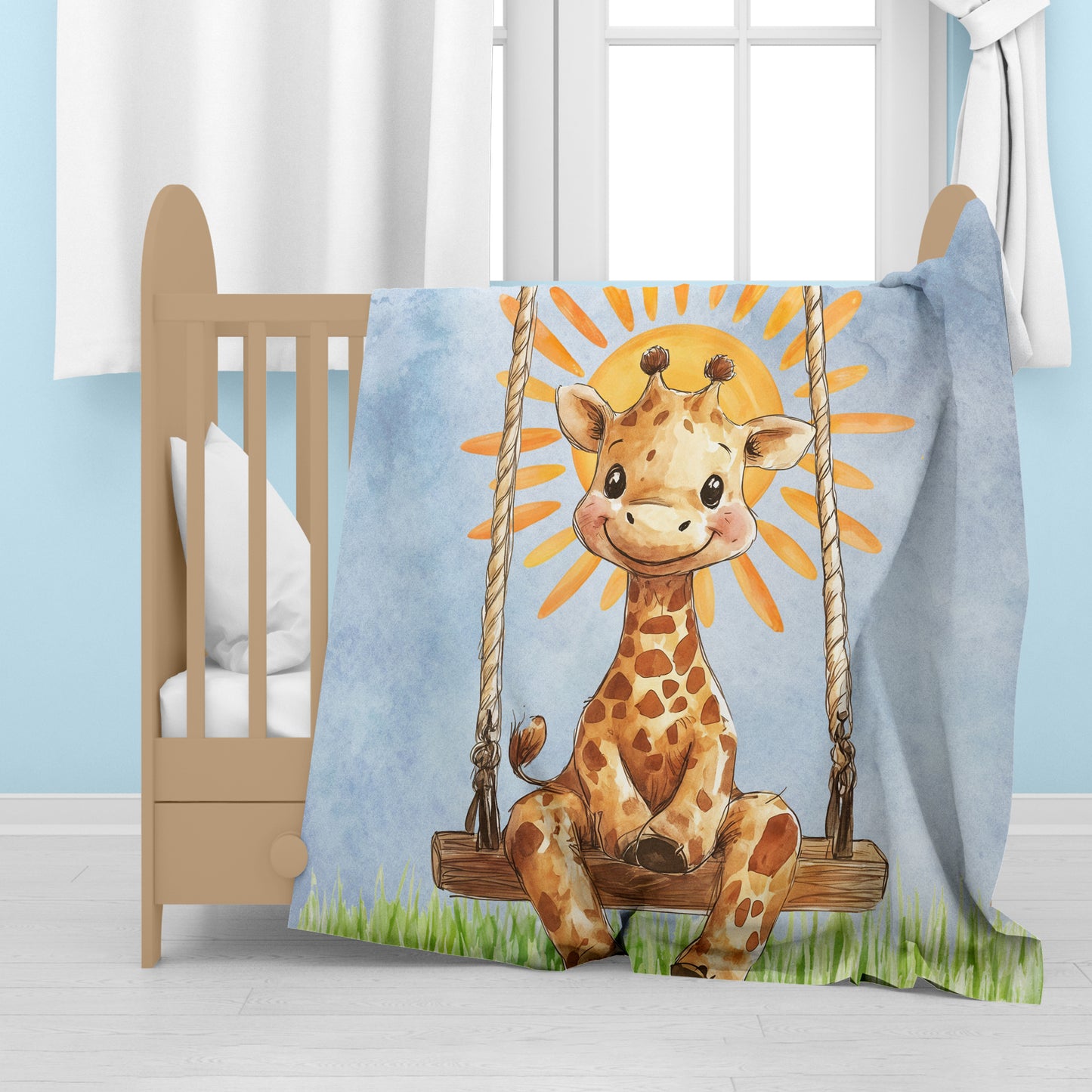 Sunny Giraffe Baby Fleece Blanket