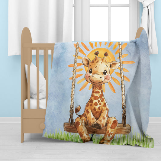 Sunny Giraffe Baby Fleece Blanket