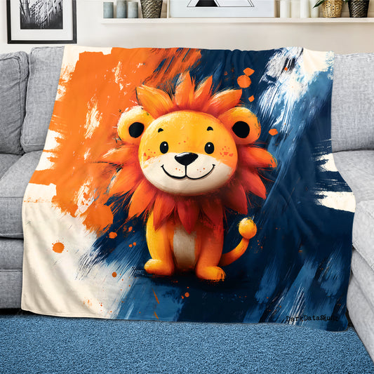 Sunny Lion Light Weight Fleece Blanket by Wikus Schalkwyk