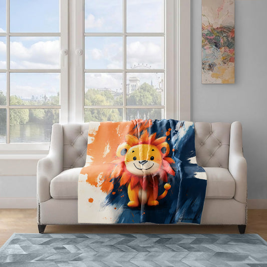 Sunny Lion Light Weight Fleece Blanket by Wikus Schalkwyk
