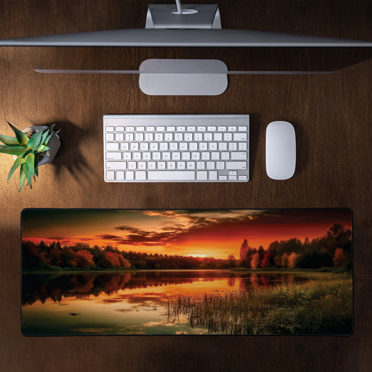 Sunrise Over The River Large Desk Pad