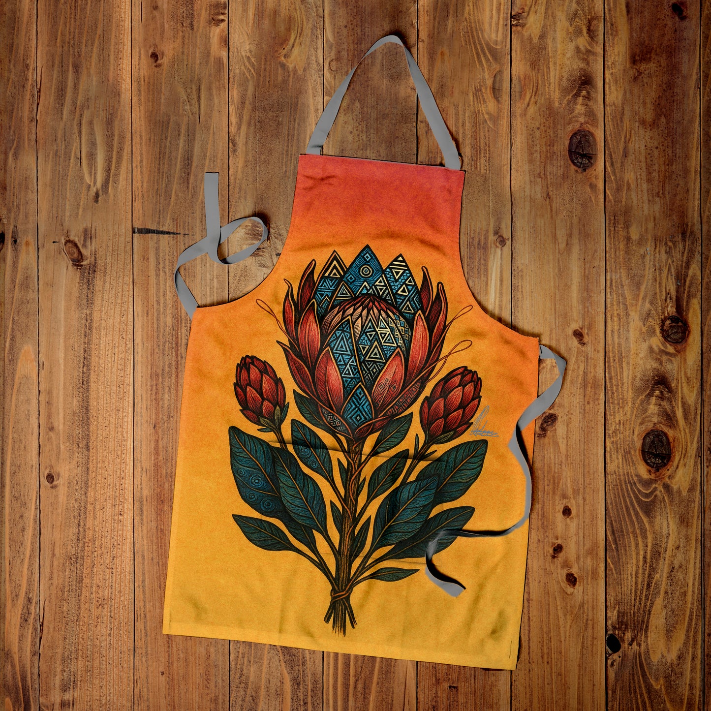 Sunrise Protea Embrace Apron by Nathan Pieterse
