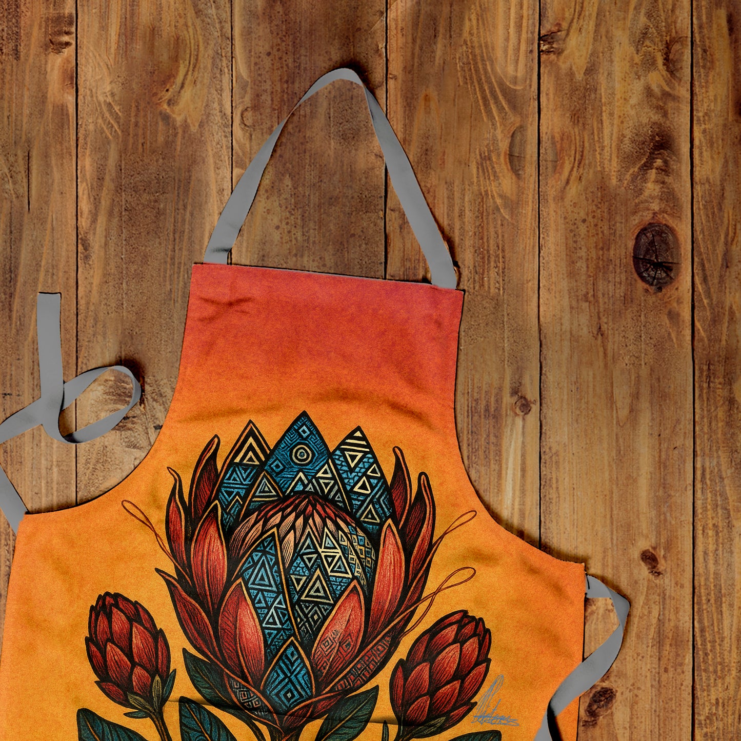 Sunrise Protea Embrace Apron by Nathan Pieterse