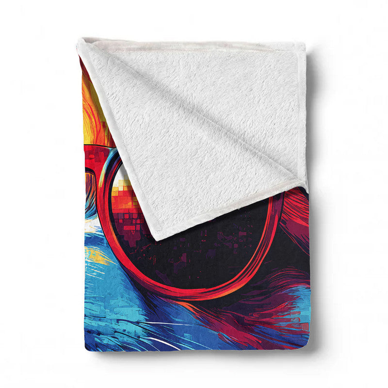 Sunset Shiba Light Weight Fleece Blanket by Wikus Schalkwyk