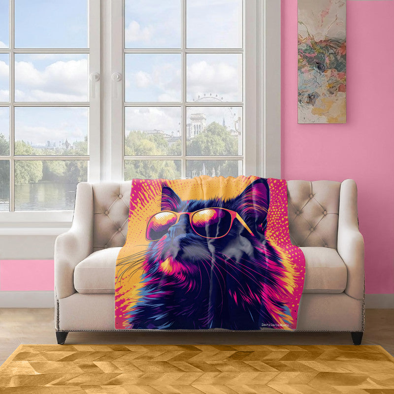 Sunset Whiskers Light Weight Fleece Blanket by Wikus Schalkwyk