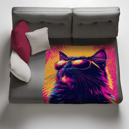 Sunset Whiskers Light Weight Fleece Blanket by Wikus Schalkwyk