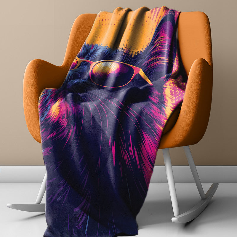 Sunset Whiskers Light Weight Fleece Blanket by Wikus Schalkwyk