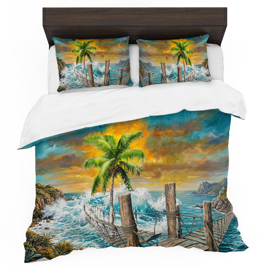 Sunset Oasis Crossing Duvet Cover Set