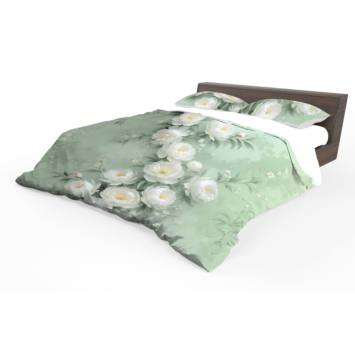 Superior White Rose Duvet Cover Set