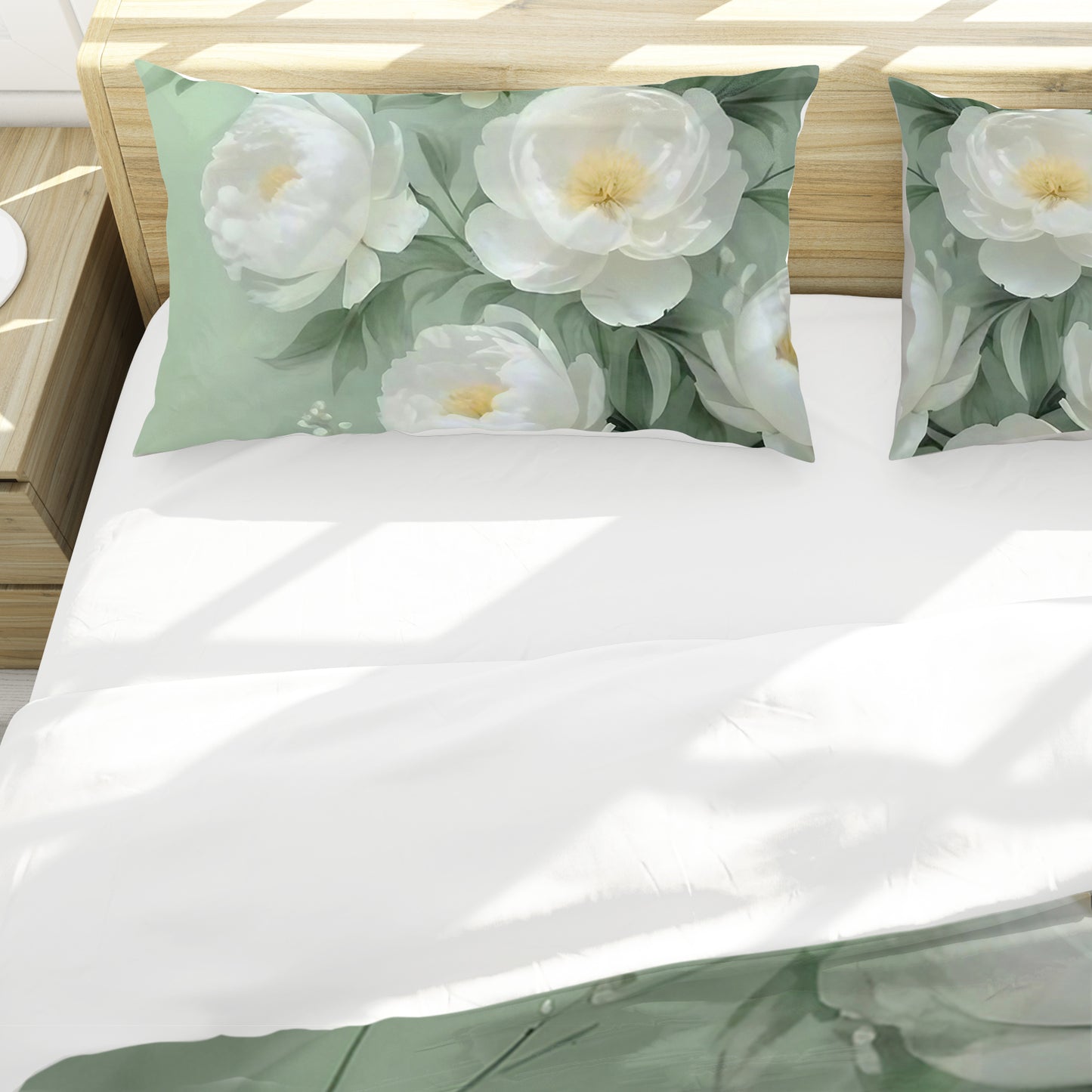 Superior White Rose Duvet Cover Set