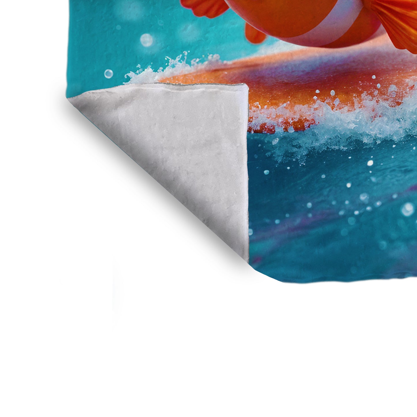 Surfing Clownfish Minky Blanket