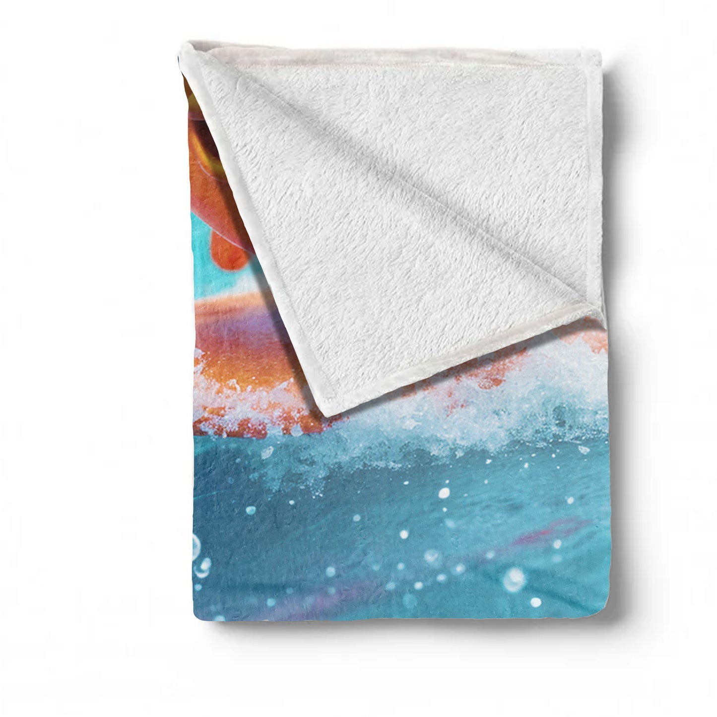 Surfing Clownfish Minky Blanket
