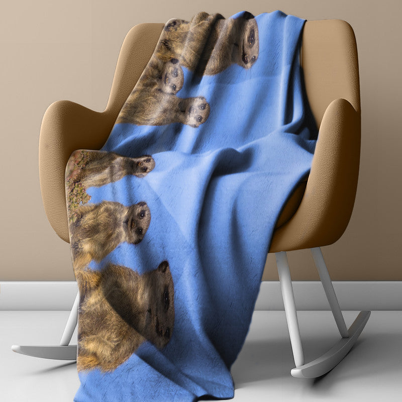 Suricate Stokstert Meerkat Light Weight Fleece Blanket By Fanie Heymans
