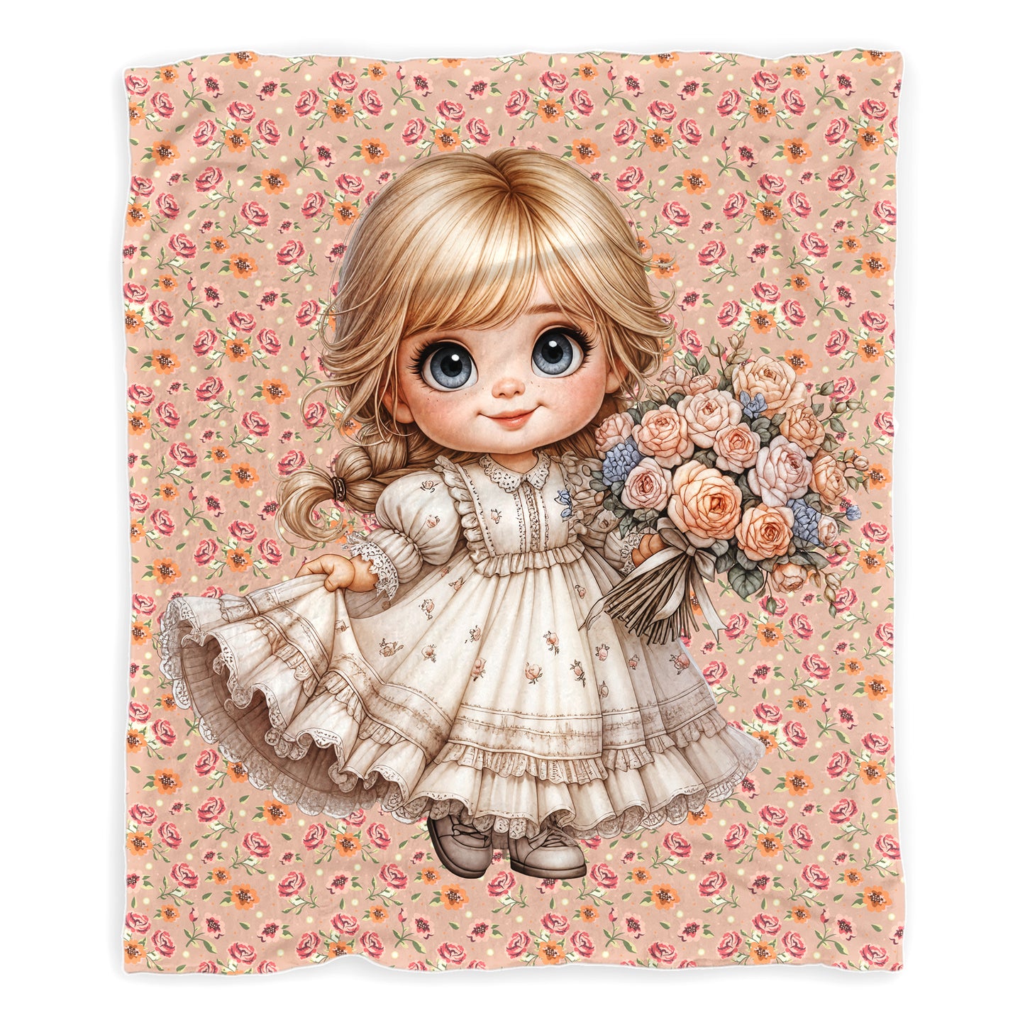 Sweet Meadow Girl Baby Fleece Blanket