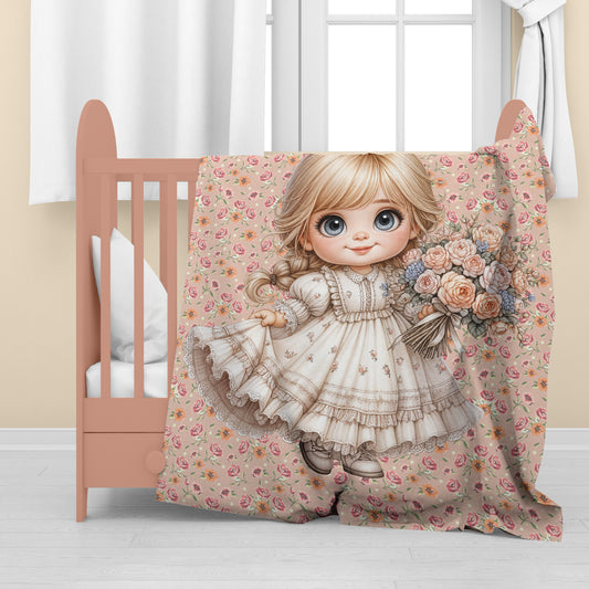 Sweet Meadow Girl Baby Fleece Blanket