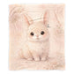 Sweet White Bunny Sitting Watercolor Baby Fleece Blanket by Nathan Pieterse